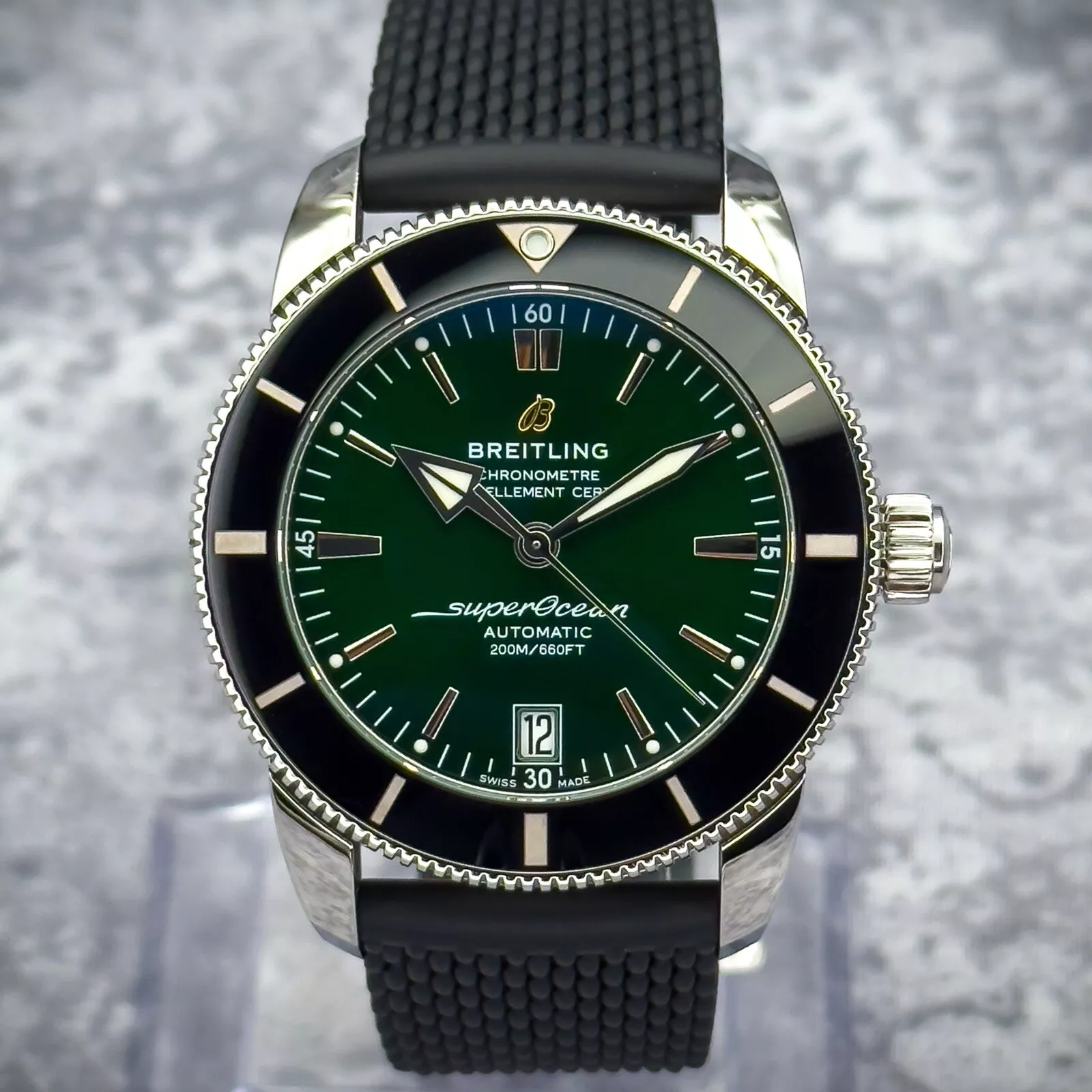 Breitling Superocean Heritage II 42mm Green Dial Box & Papers