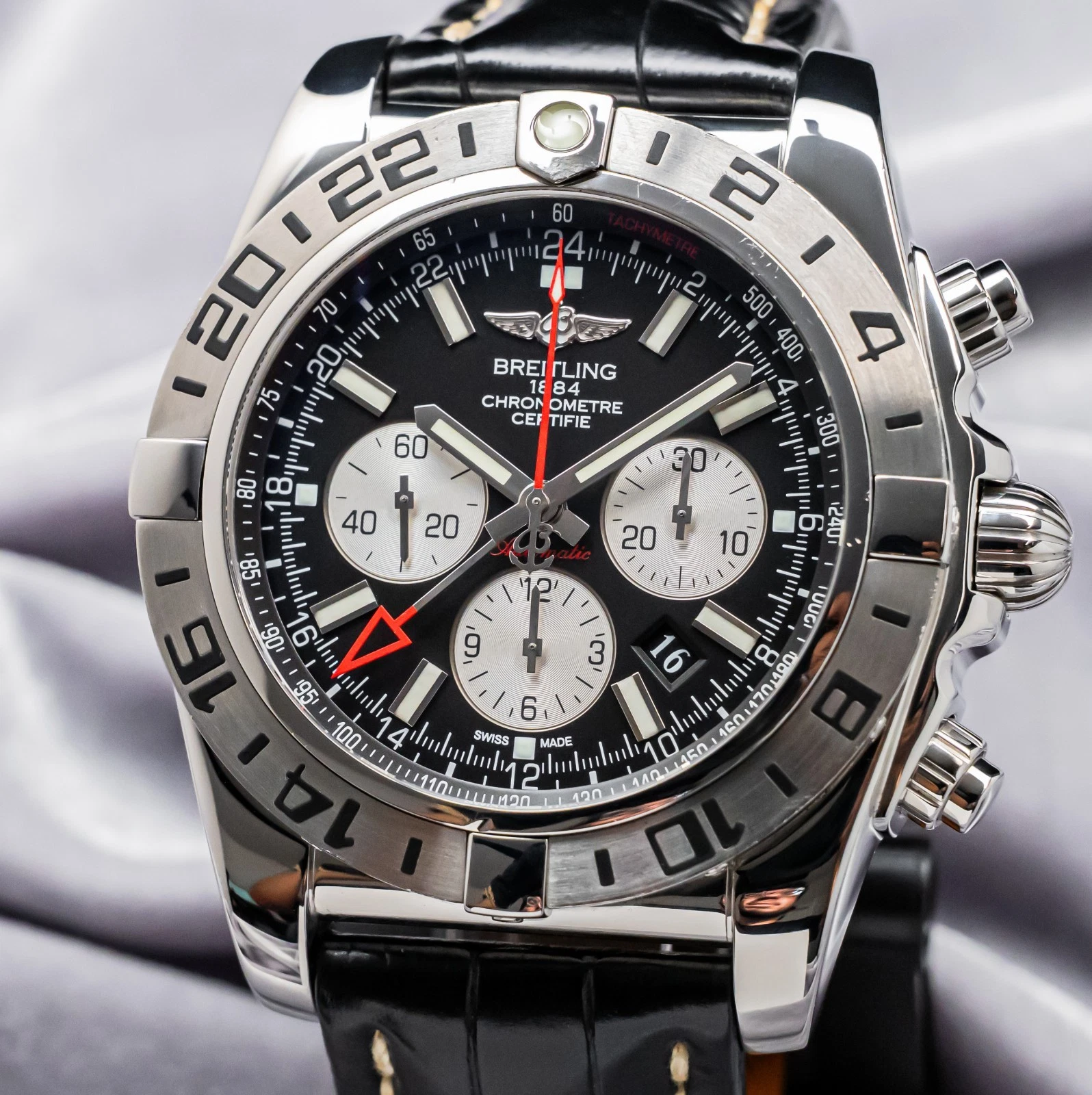 Breitling Chronomat GMT 47 mm Complete Box Papers $9K MSRP Black